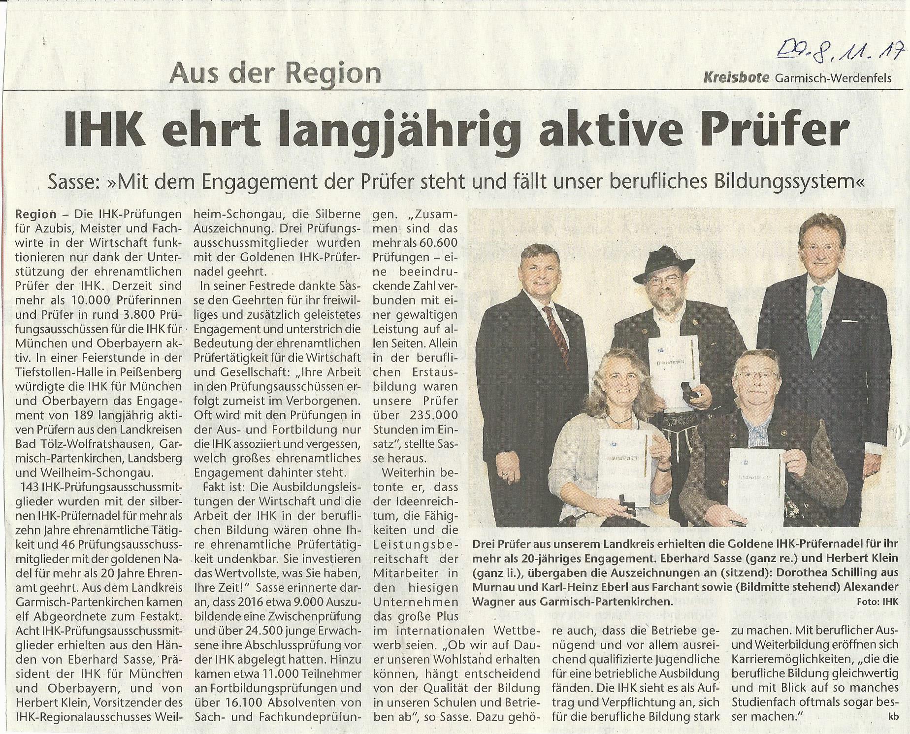 Pressebericht Kreisbote IHK November 2017