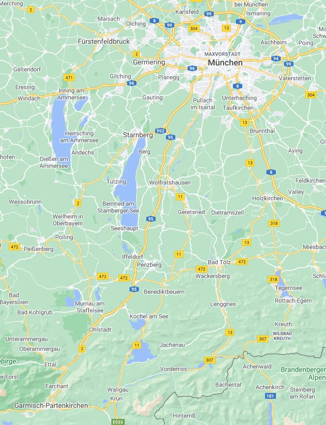 Bayerisches Oberland zwischen München und Garmisch-Partenkirchen